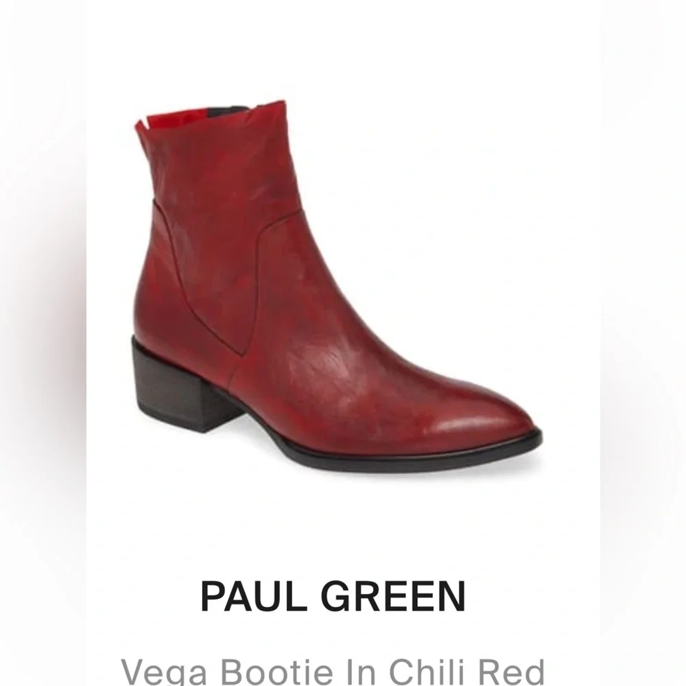 Paul Green Chili Red Ankle Booties - Picture 1 of 13